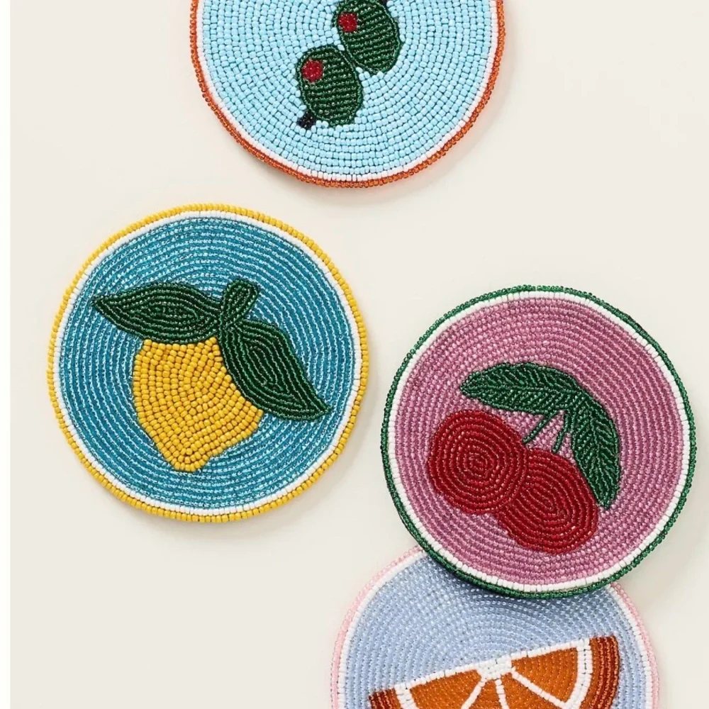 NEW Anthropologie Fiona Coasters: Garnish Edition, Lemon - Picture 3 of 5